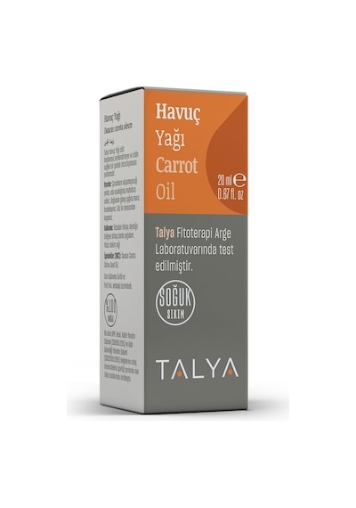 Talya Soğuk Sıkım %100 Saf ve Doğal Havuç Yağı 20 ML