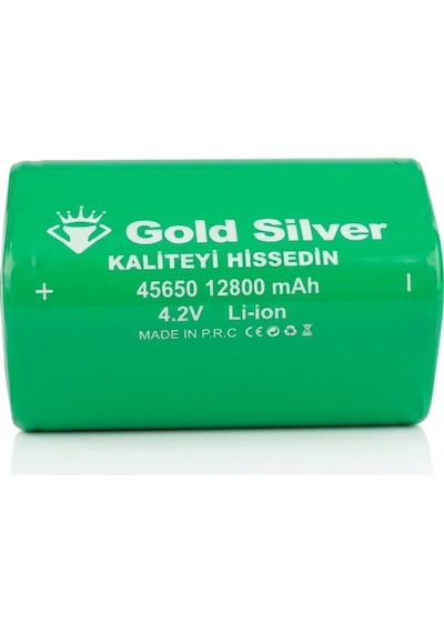 Gold Silver 45650 Li-ion Pil 12800 Mah 4.2v Şarj Edilebilir Yüksek Kapasiteli Pil