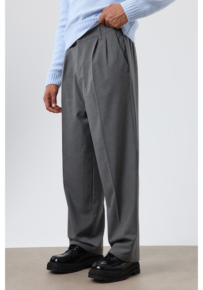 Vamos Baggy Fit Kumaş Pantolon 30-795-1 Gri