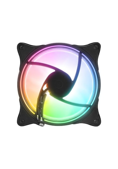 Glare F50 38cfm 1200rpm 12cm Rainbow 3p+4p Molex Soketli Siyah Kasa Fanı