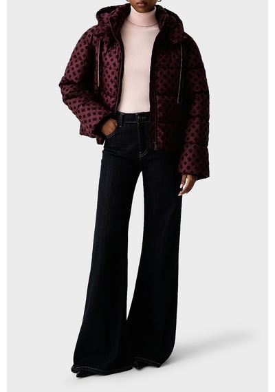 Guess New Daisy Suya Dayanıklı 4g Logolu Kapüşonlu Mont W6bl56w4195 Kadın Mont W6bl56 W4195 G596 Bordo