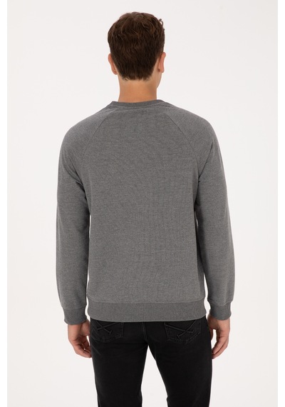 U.S. Polo Assn. Erkek Regular Fit Bisiklet Yaka Antrasit Melanj Basic Sweatshirt 50308103-VR081 U.S. Polo Assn. Erkek Regular Fit Bisiklet Yaka Antrasit Melanj Basic Sweatshirt 50308103-VR081