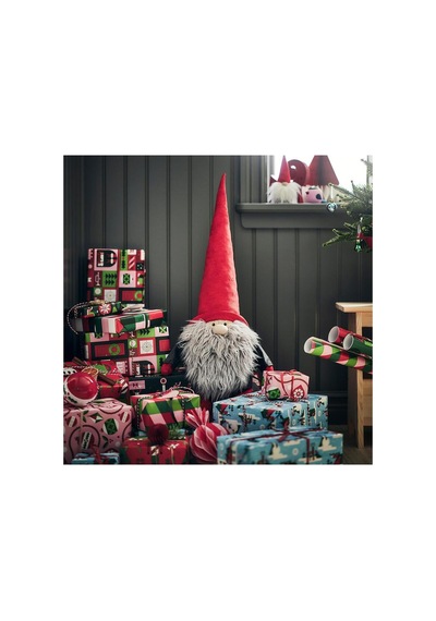 Kırmızı Kumaş Noel Baba Figürü 20x74 Cm Kırmızı - 938662648