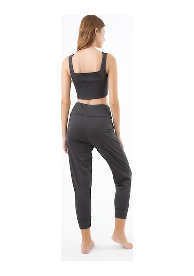 Cottonhill Füme Kare Yaka Crop Top Büstiyer Füme