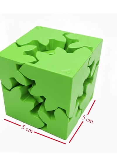 Mekanik Dişli Çarklı Zeka Küpü Hareketli Puzzle Yapı Bloğu - Eğitici Zeka Küpü Stres Oyuncağı-yeşil