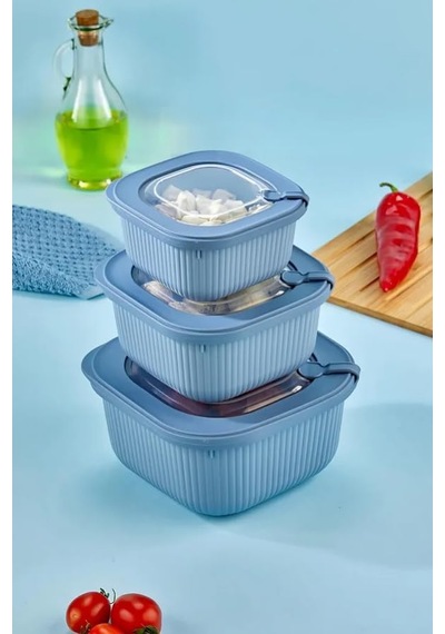 Vakumlu Sızdırmaz Saklama Kabı Seti, 3 Parça, Mikrodalga Ve Derin Dondurucu Uyumlu, 600ml-1100ml-1800ml, Bpa Free M Diğer