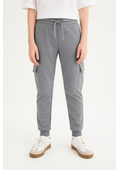 Ahengim Erkek Çocuk Basic Kargo Cepli Jogger Paça Okul Eşofman Altı Ak2322-1 Gri