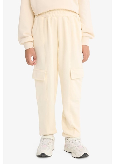 Defacto Kız Çocuk Beli Lastikli Kargo Jogger Eşofman Altı E6928a825auer134 Ekru