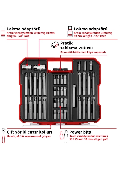 Einhell XL-CASE 40 Parça Bits Uç Seti - 49109032
