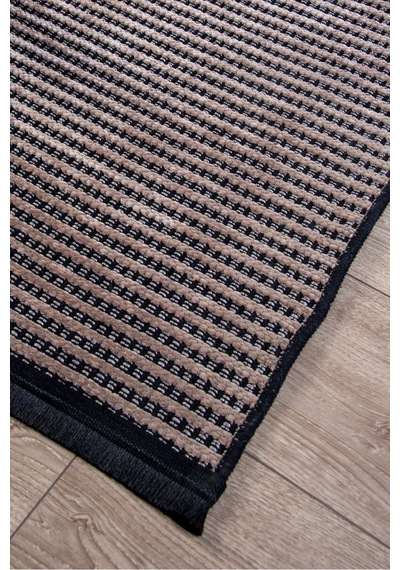 Vivanni Home Şönil Kilim Salon Oturma Çocuk Odası Banyo Halısı Mutfak Halısı Balkon Halısı Yıkanabilir Kaymaz Tabanlı Yolluk Çizgili Bej