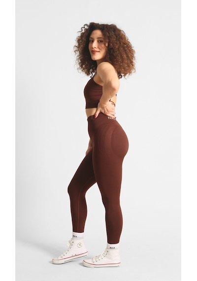 Nature The Brand Ntb Yüksek Bel Kalça Toparlayıcı Dikişsiz Scrunch Tayt Kahverengi