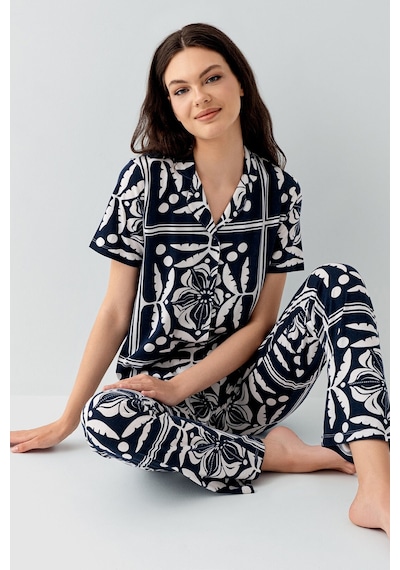 Arnetta Kadın Siyah Gömlek Pijama Takım Siyah