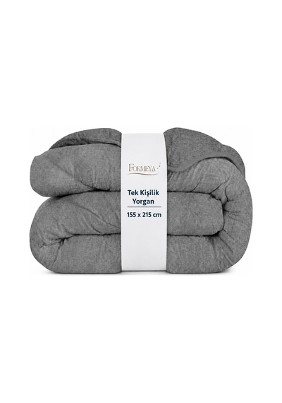 Formeya Antrasit Gri Soft Kışlık Yorgan Tek Kişilik 155X215
