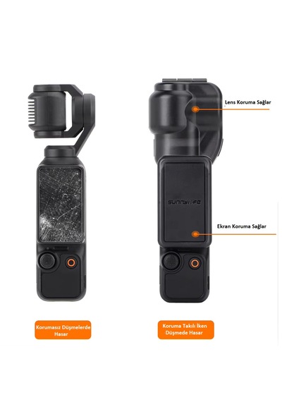 Teknoroket Dji Osmo Pocket 4 ve 3 Koruyucu Kap Ekran Ve Lens Koruyucu