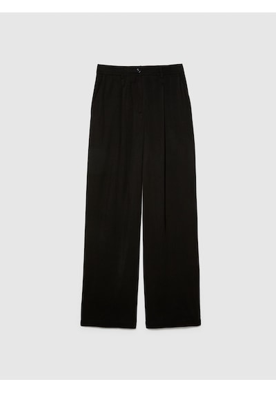 Sisley Viskoz Önü Pileli Geniş Paça Pantolon Kadın Siyah Pantolon - 324p49nmlf057
