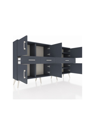 Arges Konsol 5 Raflı 3 Çekmeceli 8 Kapaklı 176x30x99 Antrasit-antrasit Antrasit - Antrasit Arges Konsol 5 Raflı 3 Çekmeceli 8 Kapaklı 176x30x99 Antrasit-antrasit Antrasit - Antrasit