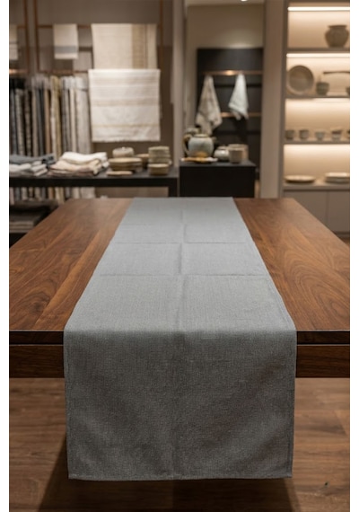 Dekoratif Bohem Runner - Yemek Masası Ve Salon Konsol Örtüsü 50x150 Cm Antrasit