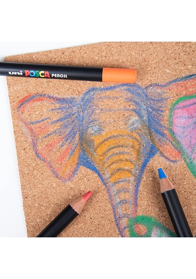 Uni-ball Posca Pencıl Boya Kalemi Sarı Çok Renkli