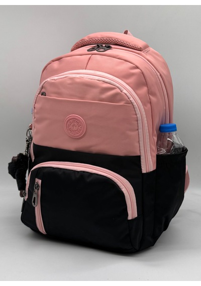 Suya Dayanıklı İlk Okul Çantası 3'lü Seti Unisex Çocuk İlkokul Çantası Ldc-8010 Pudra-siyah Pembe
