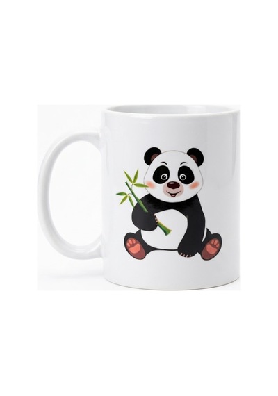 Browncat Panda Dostluk Seti: Kupa & Peluş Arkadaşım Beyaz Beyaz