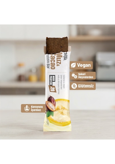 Muz Ve Kakao Aromalı Protein Bar 45 G Protein İçeren Atıştırmalık Ve Sporcu Barı 4 Adet