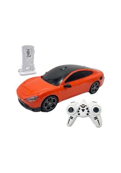 Uzaktan Kumandalı Elektrikli Spor Araba Ve Şarj İstasyonu Turuncu Çok Renkli