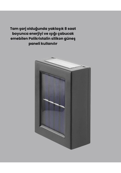 Northcity Güneş Enerjili Led Duvar Lambası - Bahçe Ve Balkon Aydınlatması