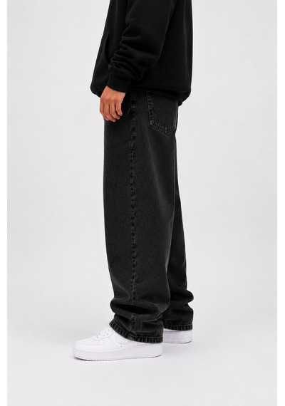 Lyvens Erkek Koyu Füme Bol Paça Baggy Pantolon