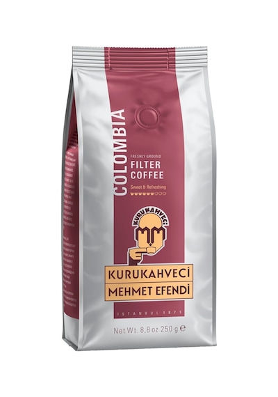 Kurukahveci Mehmet Efendi Colombian Filtre Kahve 250g Yüksek Asiditeli, Zengin 5'li Avantaj P Tarı Colombia