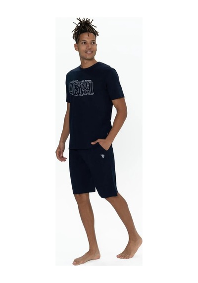 U.s. Polo Assn. Erkek 3'lü %100 Pamuk Pijama Takımı Lacivert M