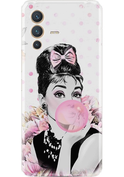 Vivo V23 Kılıf Resimli Desenli Baskılı Silikon Audrey Glue 1420