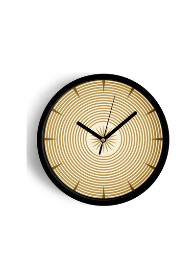Soyut - Geometrik Temalı Modern Duvar Saati - 30cm - Önü Camlı Siyah Kasa - Sessiz Mekanizma-jh0028 Siyah