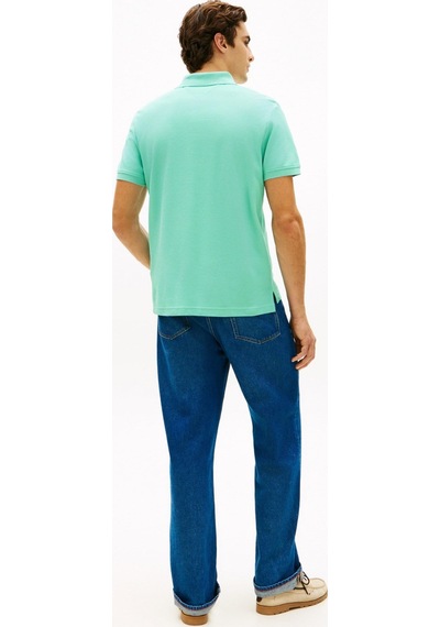 Tommy Hilfiger Erkek Logolu Düğmeli % 100 Pamuk Arctic Aqua Polo Yaka T-shirt-15996 Beyaz