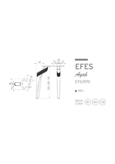 Efes Metal Ayak Krom Renk 16cm Ölçü Kanepe Ayak Koltuk Ayağı Ünite Ayağı Modern Mobilya Ayak