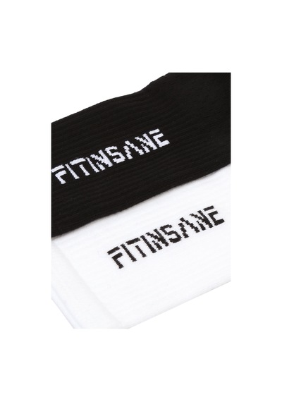 Fitinsane Premium Performance Crew Unisex 2'li Paket Siyah-beyaz Spor Çorap Siyah - Beyaz
