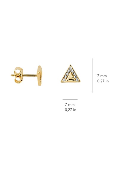 Goldkupe 14 Ayar Altın Üçgen Taşlı Küpe 0,92 Gr-4287