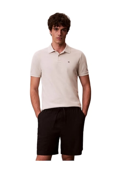 Calvin Klein Lv040em269 Ss Monogram Pique Erkek Polo Tişört Krem