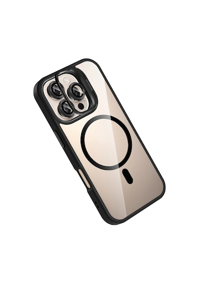 Joko Apple İphone 16 Pro Max Remim Lensli Magsafe Standlı Kapak - Siyah 0.2M-Çok Renkli