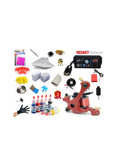 Xl-499 Redkey Dijital Adaptörülü Tattoo Dövme Makinası Seti