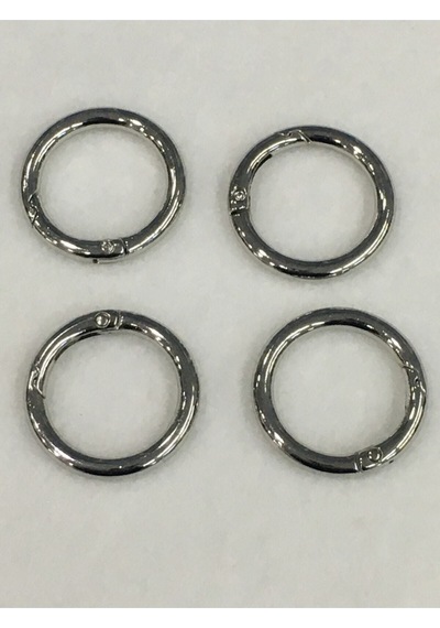 Karantuhafiye Çanta Halkası Yuvarlak Yaylı Klips 2,5 Cm 4 Lü Set Gümüş Gümüş