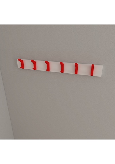 Hepsi3boyutlu Modern Duvar & Kapı Kanca Askılık - 6 Adet Kırmızı Kanca Askılık - Model No : 2 Kırmızı