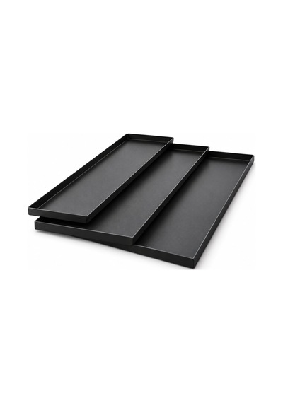 Fida Teflon Teşhir Tavası Düz 40x20 Cm Siyah