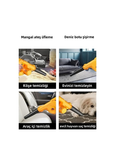 Akülü Hava Körüğü Yaprak Üfleme Makinesi Hortumlu Set