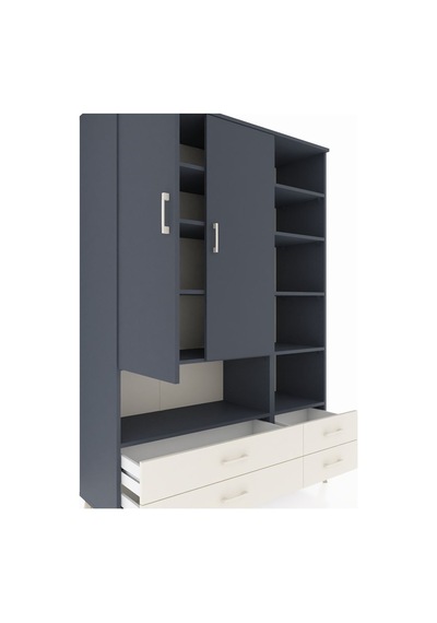 Hyperion Dolap 10 Raflı 4 Çekmeceli 2 Kapaklı 132x44x195 Antrasit-antrasit/aytaşı Antrasıt/aytası Hyperion Dolap 10 Raflı 4 Çekmeceli 2 Kapaklı 132x44x195 Antrasit-antrasit/aytaşı Antrasıt/aytası