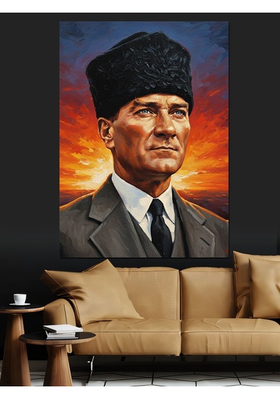 Ahşap Tablo Gün Doğumu Mustafa Kemal Atatürk İnsan Figürlü Tablolar