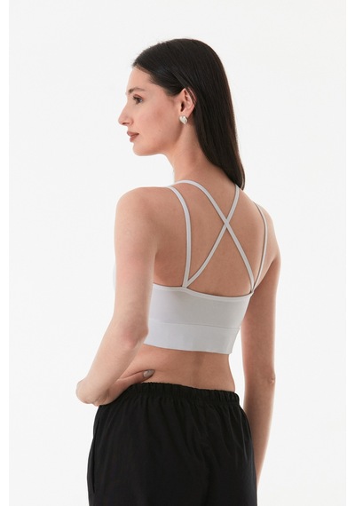 Fullamoda Basic İnce Askılı Kaplı Büstiyer Beyaz