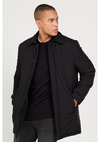 Ac&Co / Altınyıldız Classics Erkek Sıyah Standart Fit Normal Kesim Gömlek Yaka Kaban Siyah Ac&Co / Altınyıldız Classics Erkek Sıyah Standart Fit Normal Kesim Gömlek Yaka Kaban Siyah