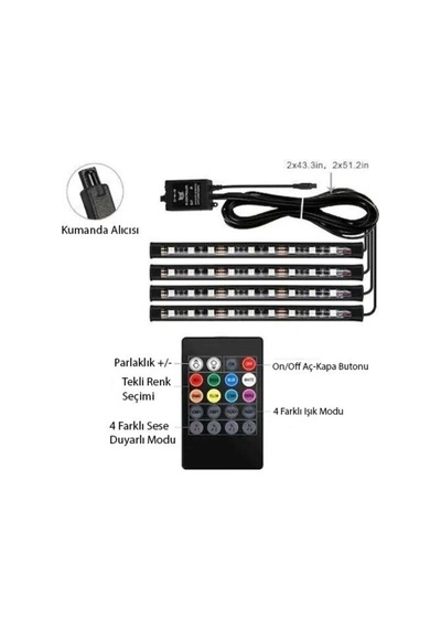 Tofaş Uyumlu Sese Duyarlı Led Müziğe Duyarlı Araç Içi Aydınlatma (503451158)