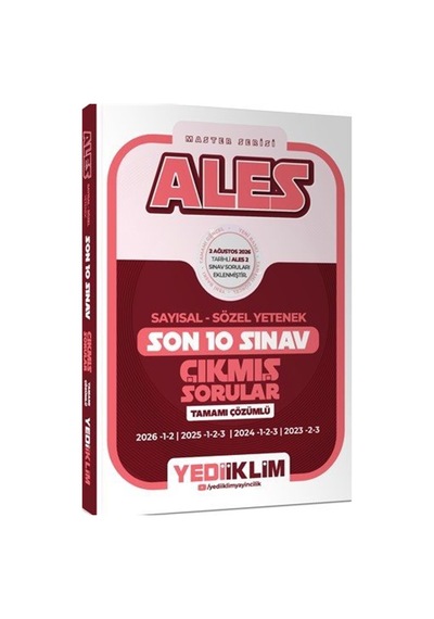 Ales Sayısal Sözel Yetenek Tamamı Çözümlü Son 10 Sınav Çıkmış ...