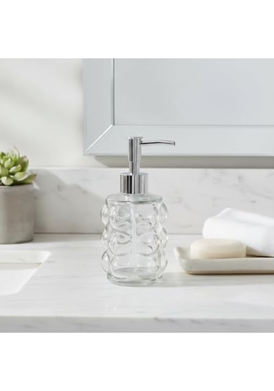 Bubble Cam Sıvı Sabunluk - 450 Ml Kabartmalı Şık Banyo Ve Mutfak Sabunluğu 7x12 Cm 5067 - Şeffaf Diğer